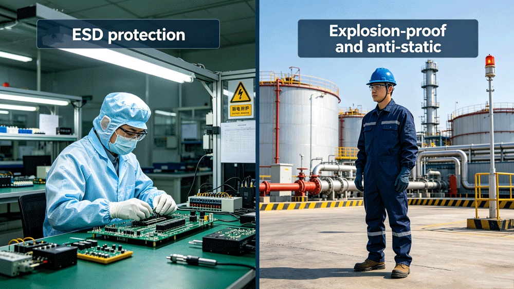 Comparison: ESD protection for electronics vs anti-static for explosive atmospheres