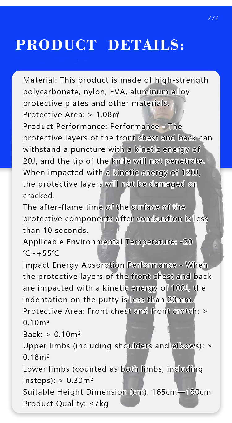 Lightweight riot gear clothing for Government